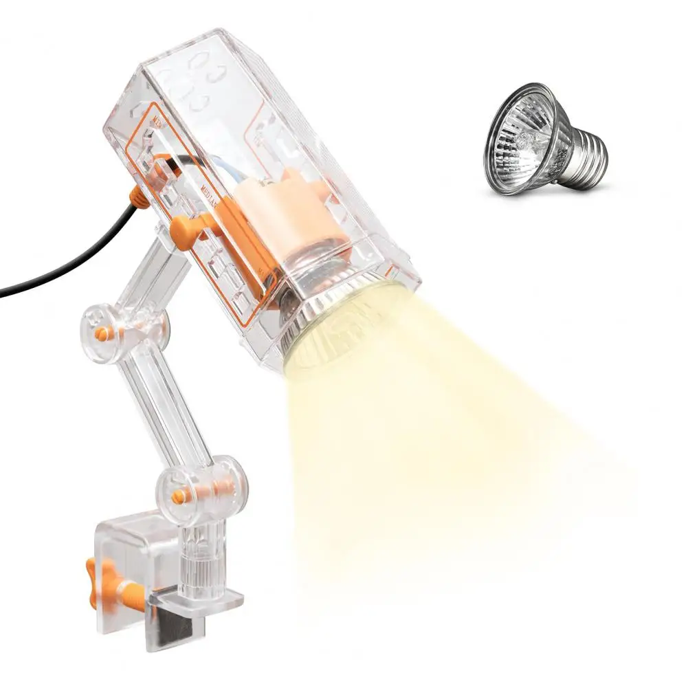 Регульована нагрівальна лампа Turtle Sun Light з поворотним на 360-градусним кронштейном Контроль яскравості Uva Uvb Симуляція для гріння черепах