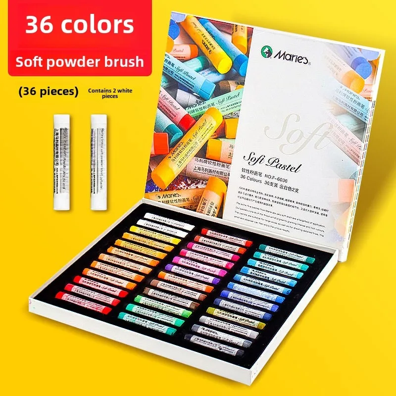 Maries Color Chalk 24 Colors 12 Colors 48 Painting Pink Professional Pastel Stick Brush Board Newspaper Painting Supplies