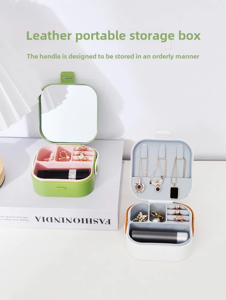 Mini Travel Jewelry Organizer Portable Earrings Necklace Ring Jewelry Box