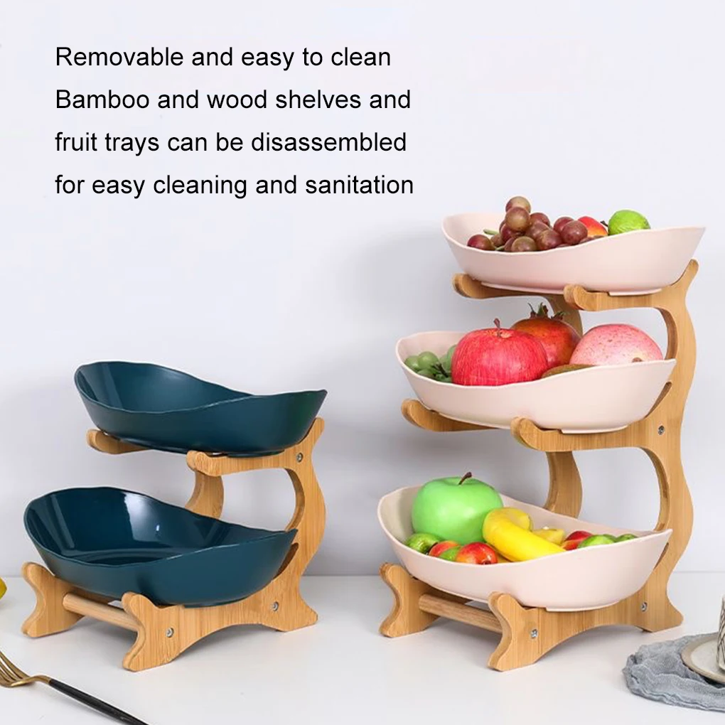 Three-tier Fruit Bowl For Large Ceramic Fruit Ceramic For Bowl Tiered Basket Detachable Trays