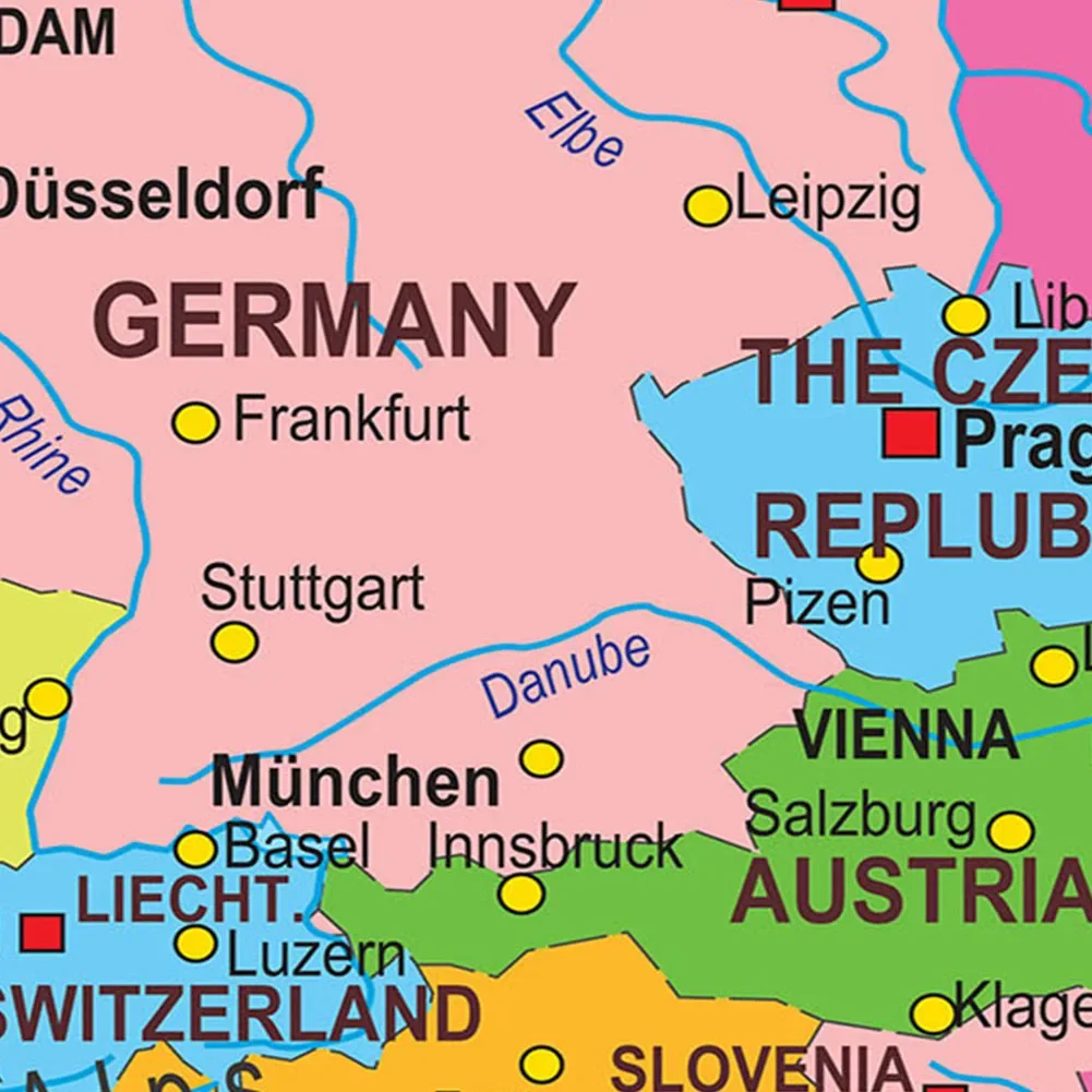 1x 59*42cm The Europe Map Wall Art Poster Canvas Painting Travel School Supplies Classroom Office Home Decoration