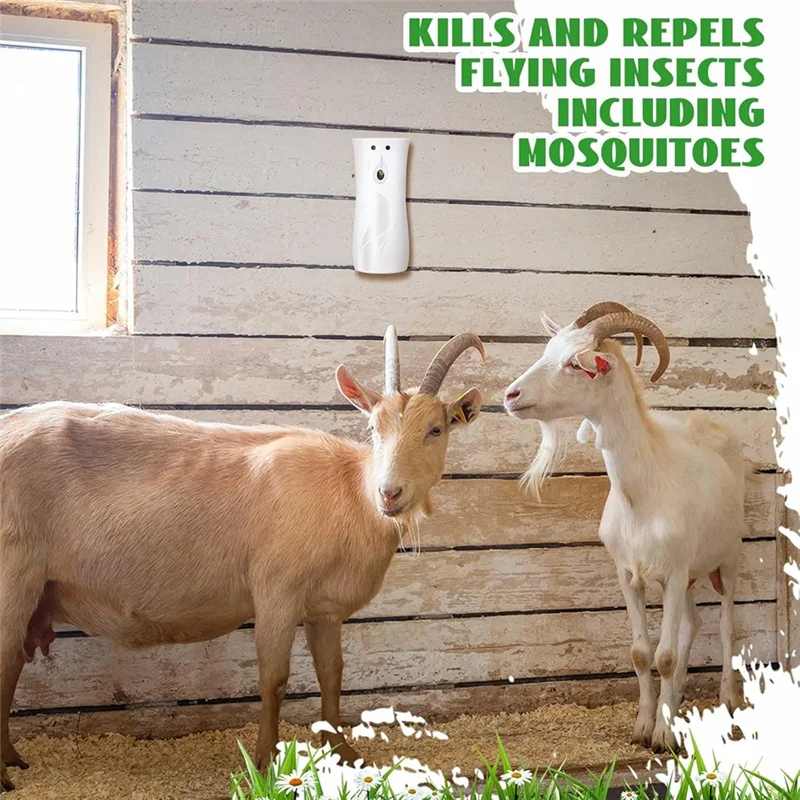 B59B-Air Freshening Sprayer 4 Pcs Automatic Fly Sprays Dispenser Mosquito Flying Insect Control Metered Function For Summer