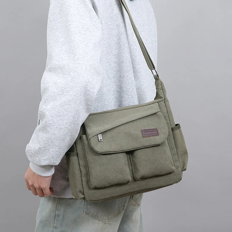 Men's crossbody bag, multi pocket design - large capacity shoulder bag - outdoor essentials, functional storage, city commuters