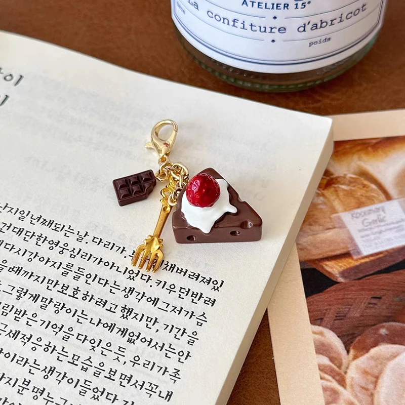 Kreative einzigartige Donut Brot Kaffee Telefon Charm Strap Anhänger Lanyard simulierte Lebensmittel Spielzeug Schlüsselbund Tasche Zubehör Geschenk – Detail 3