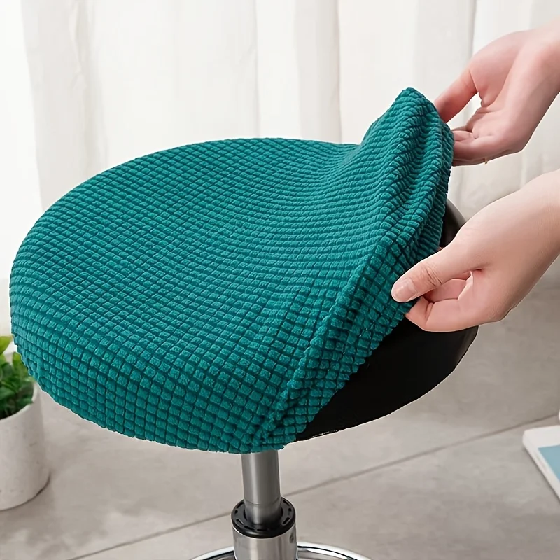 Elegant Adjustable Round Stool Cover - Removable & Washable Stretch Fabric Chair Protector