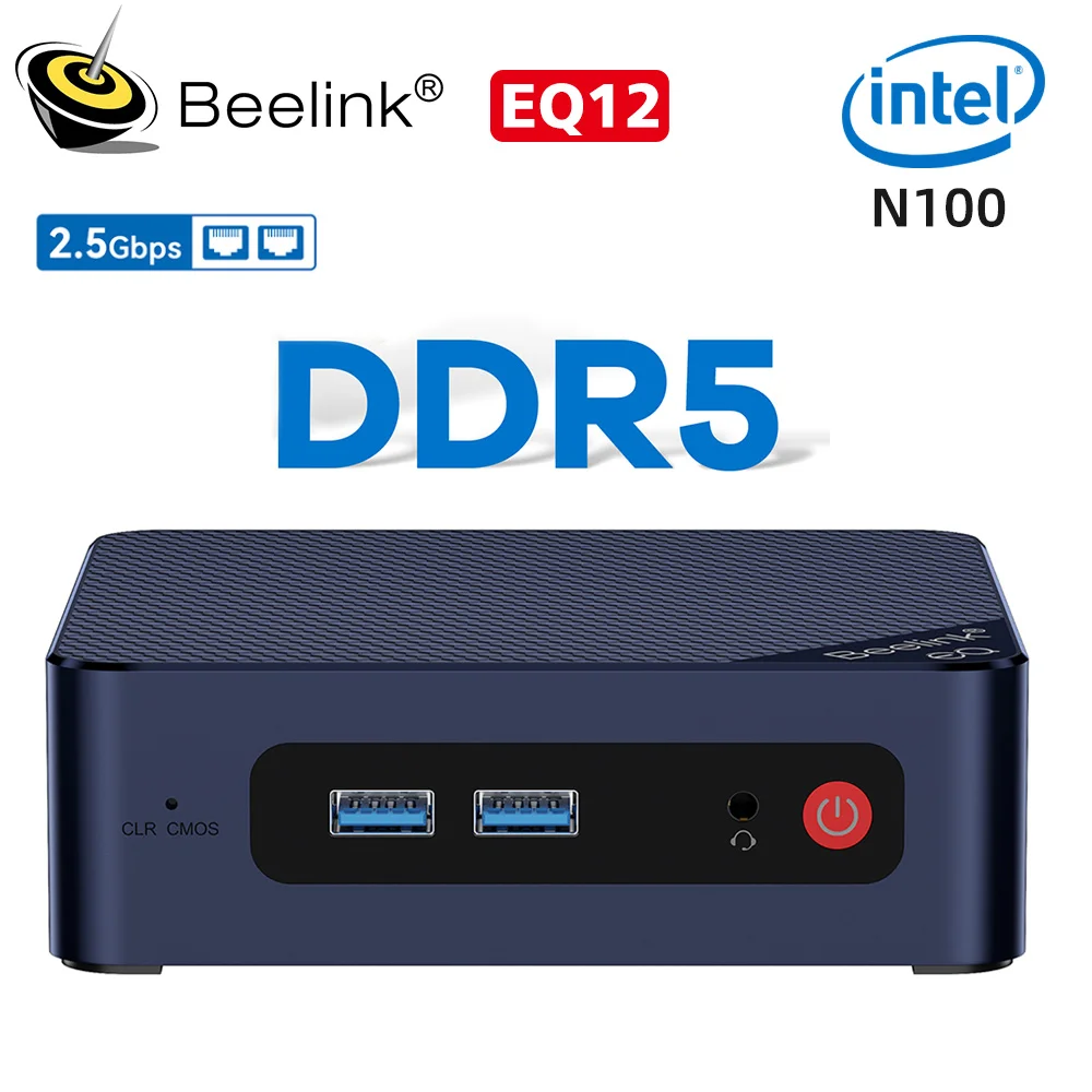 Beelink 16GB DDR4+500G SSD, Mini PC Newest 12th Gen Intel N100 4-Core(Up to  3.4GHz) Processor, Mini Computer Gigabit Ethernet WiFi6/BT5.2/Dual HDMI 4K