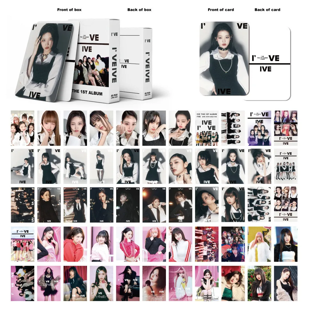 

55pcs Box Card IVE Group New Album THE 1ST ALBUM Yujin Gaeul Wonyoung LIZ Rei Leeseo LOMO Card Photocard Gift Fans Collection