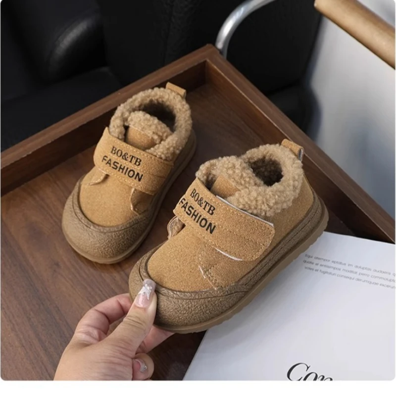 Faux Shearling Winter Kids Walking Shoes