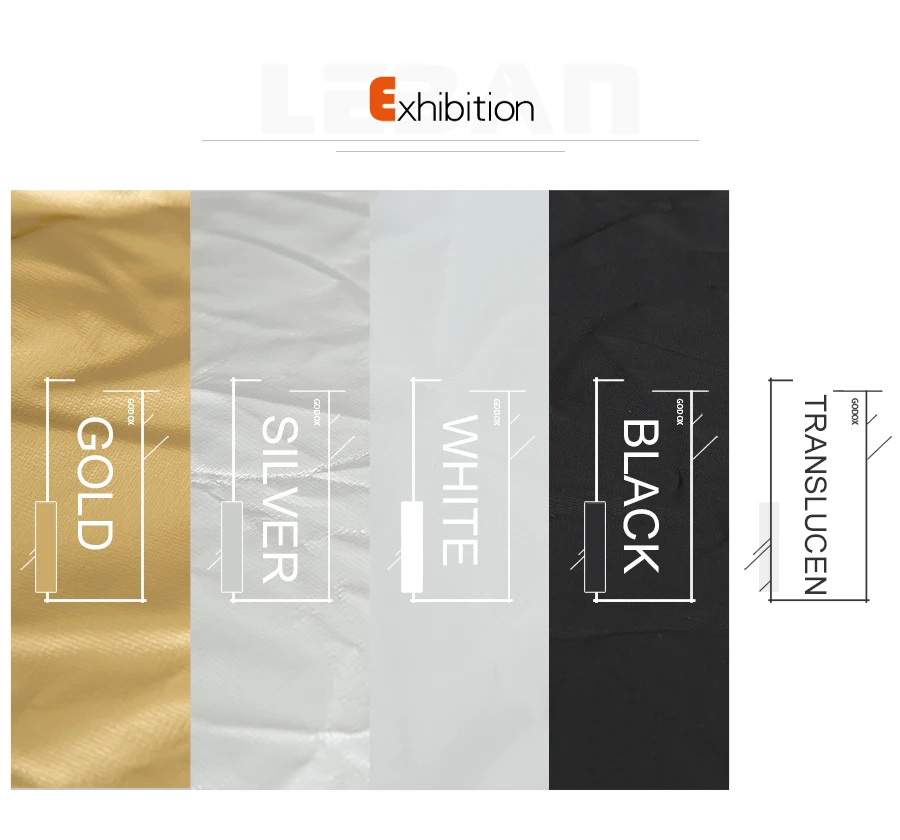 5 - in - 1 collapsible and portable Photography Reflector Board 80cm 110cm 100x1