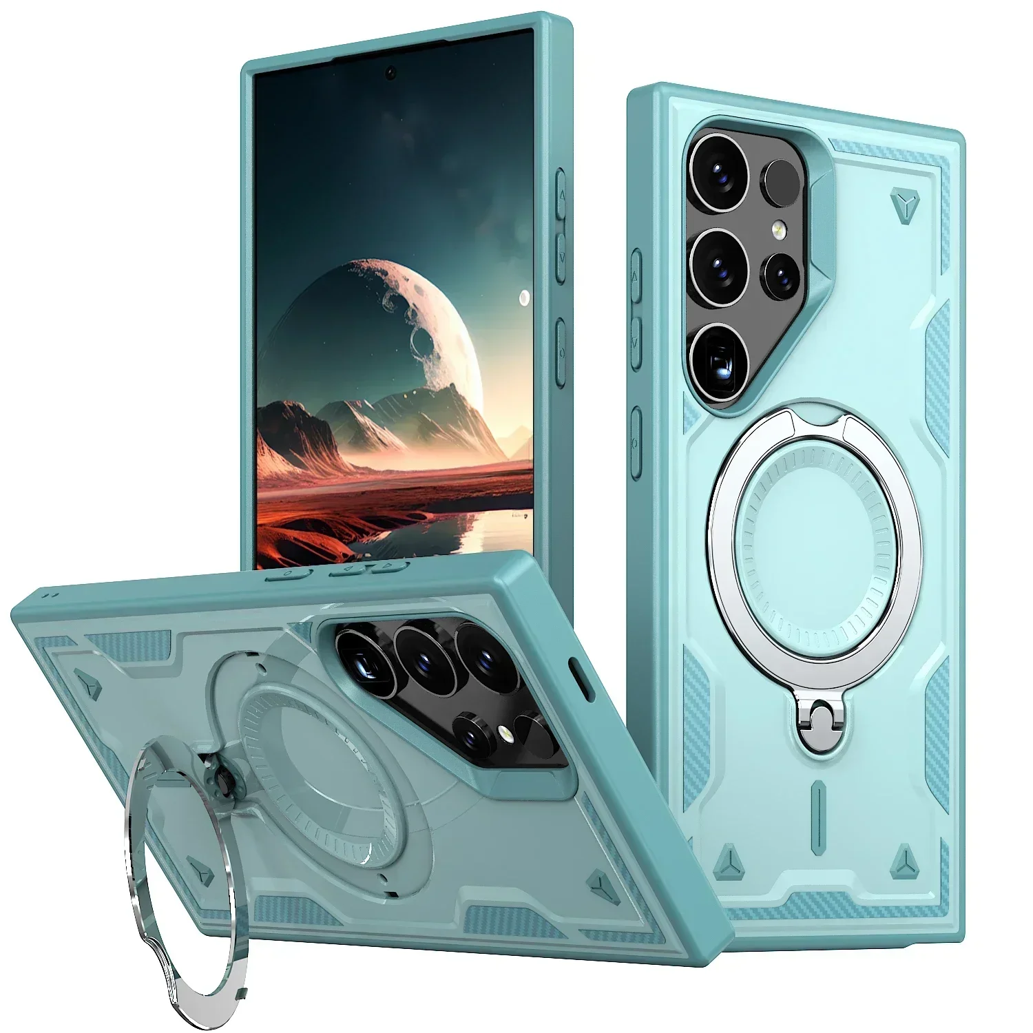 Magnetic Wireless Charging Shockproof Case with 360° Rotating Stand