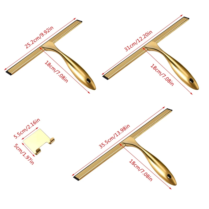 

Stainless Steel Window Glass Cleaning Tool with Handle Silicone Rubber Brush Bathroom Shower Squeegee Kitchen Car Mirror Wipers