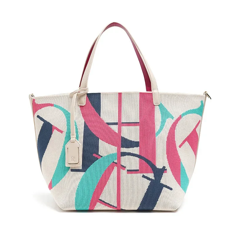 حقيبة يد نسائية ذات سعة كبيرة بتصميم كلاسيكي على ش...