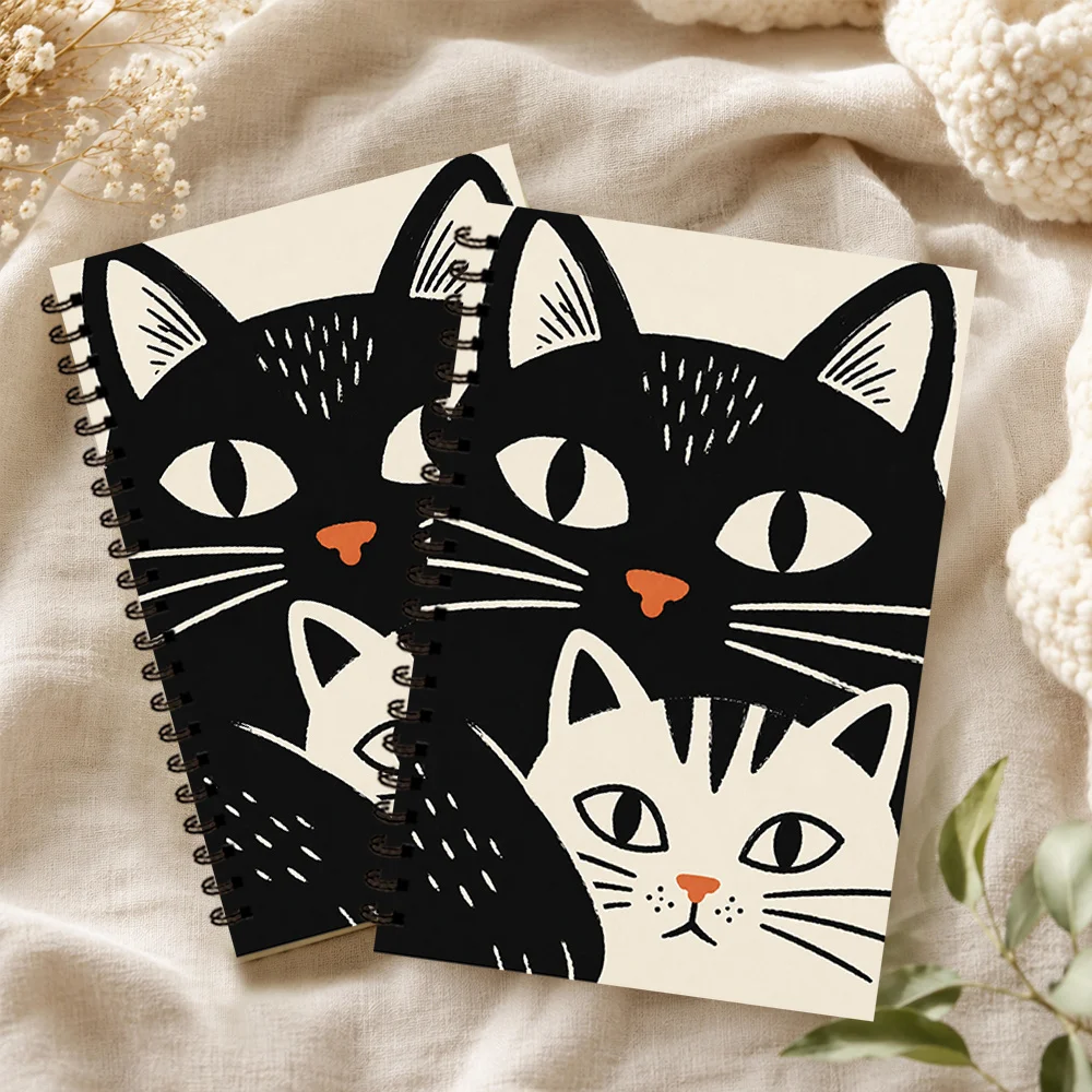 Quaderno a Tema Gatto Bicolore 1 pz, Pagine a Righe Vuote, Regalo Ideale per Prendere Appunti, Ispirante per Tutti, Perfetto per Studenti - immagine 6