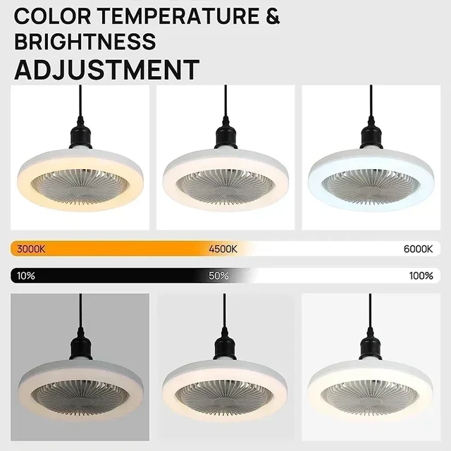 Smart 2-in-1 Ceiling Fan with Remote Control & E27 Conversion Base - Lighting Base for Bedroom & Living Room 5