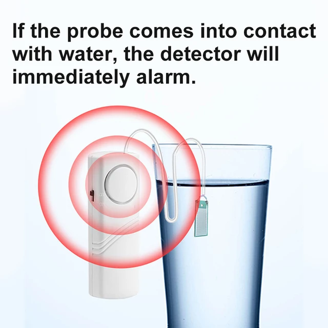 Water Leak Alarm Liquid Leak Detector Flood Overflow Sensor Work 3V Kitchen Bathroom Fish Tank independent Built-in Sound Alarm 2