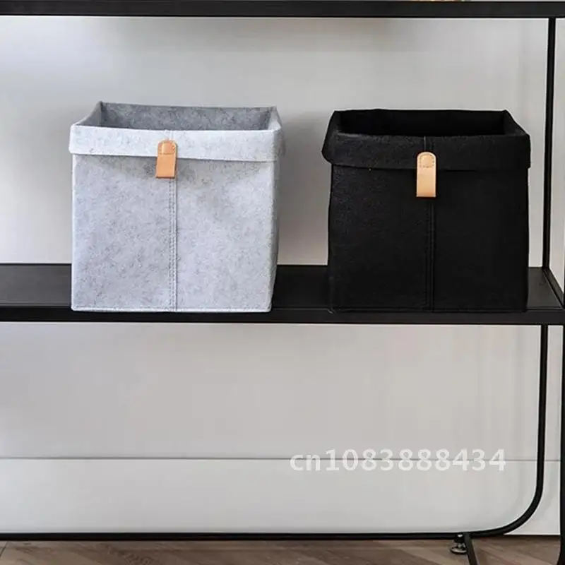 

Black Tea Storage Box Organizer Living Room Bedroom Closet Cloth Drawer Felt Decor Baskets Gray Socks Bathroom Home Sundries Ta