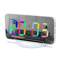 LED Digital Alarm Clock with Large Display and Mirror Surface (Color)