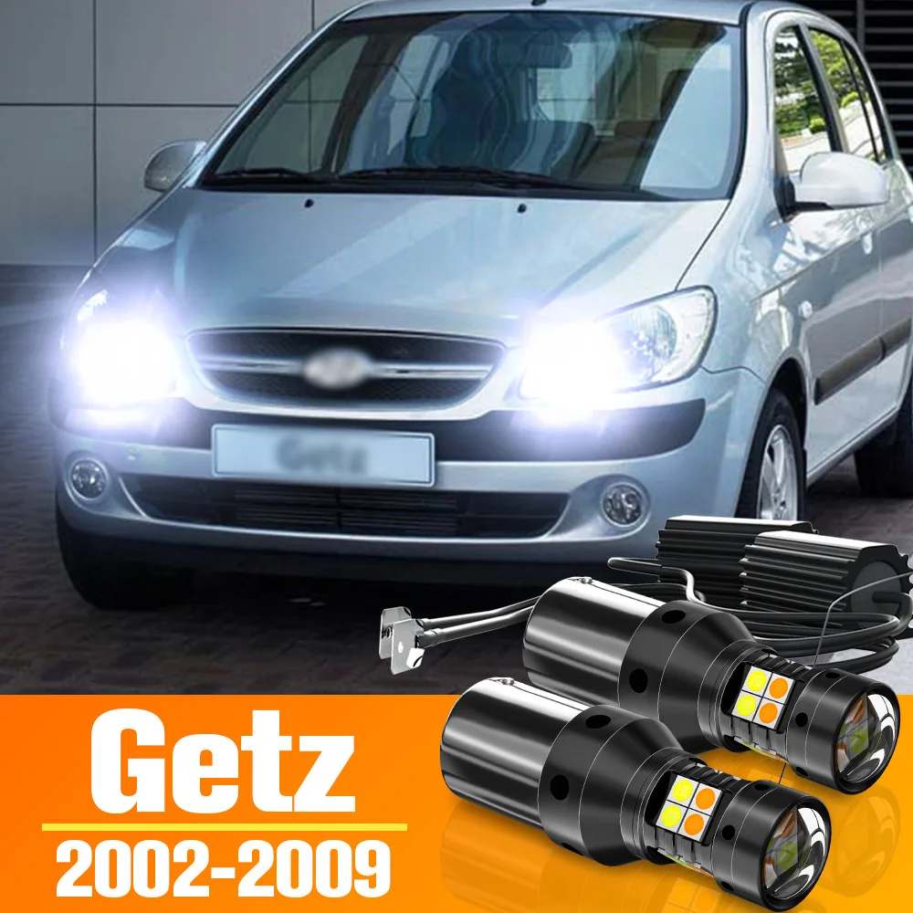 2pcs Dual Mode LED Turn Signal+Daytime Running Light DRL Accessories For Hyundai Getz 2002-2009 2003 2004 2005 2006 2007 2008