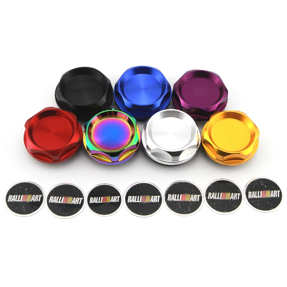 Ralliart Car Racing Engine Oil Cap Oil Fuel Filler Cover Cap For Mitsubishi HT6315 Galant Montero Diamante Outlander Space Star engine oil filler cover