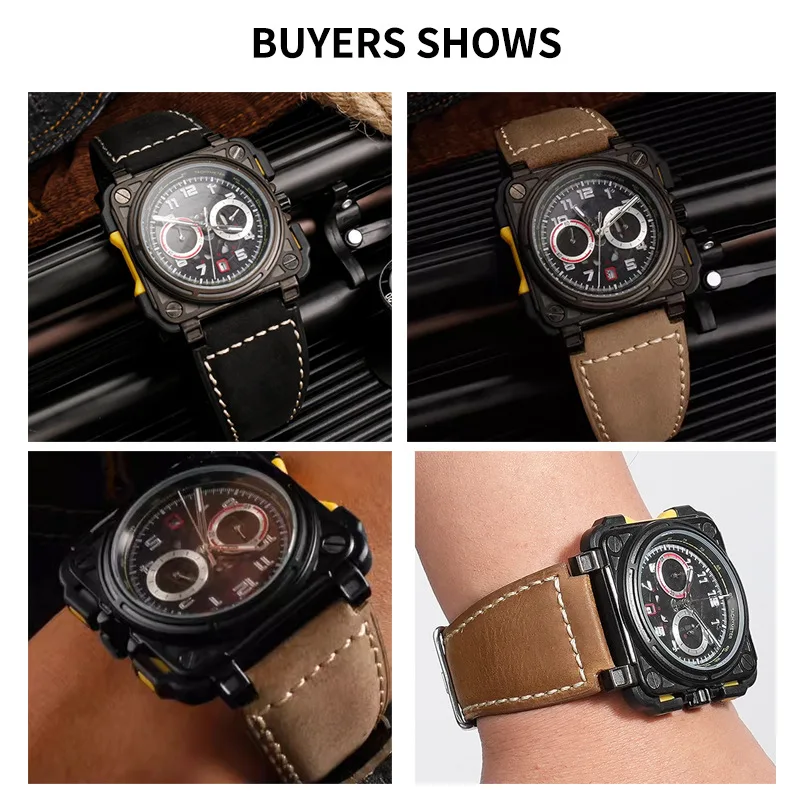 Premium Genuine Leather Watch Strap - Durable & Stylish Replacement Slub Watchband with Crazy Horse Finish
