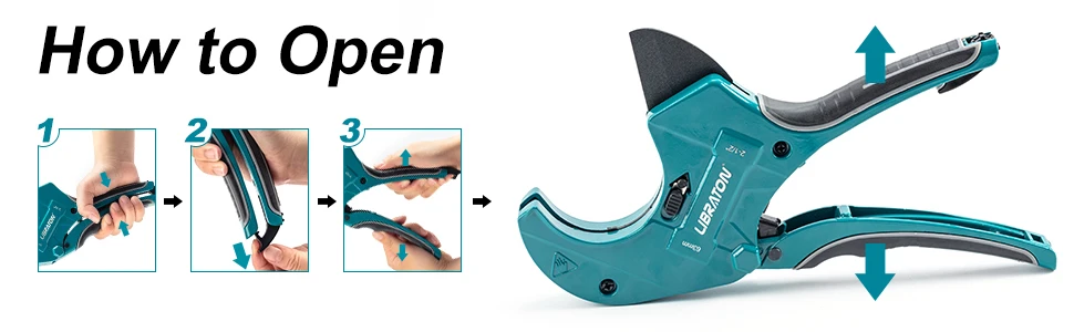 Libraton PVC Pipe Cutter Heavy-duty Up to 42mm / 63mm, Large PVC Cutter, Plastic Pipe Cutter for Cutting PVC Plastic Pipe