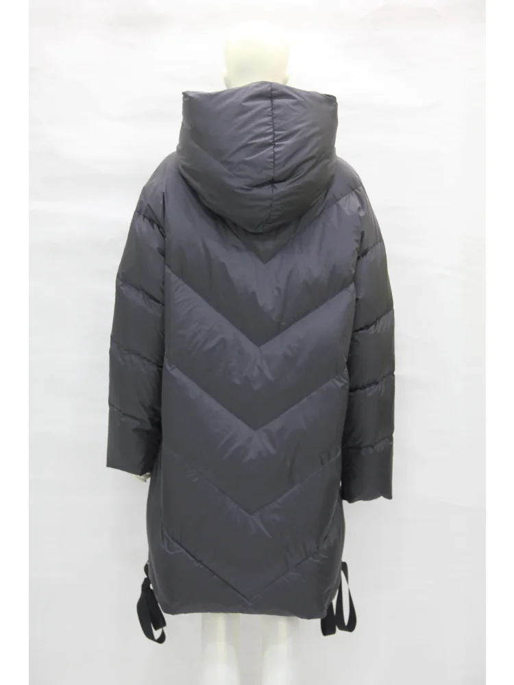 VERALBA Women's Mid-length Down Jacket With Hat Plus Size 2XL Stylish Warm Fit 2022 Latest Coat Puffer Clothing Winter Ladies