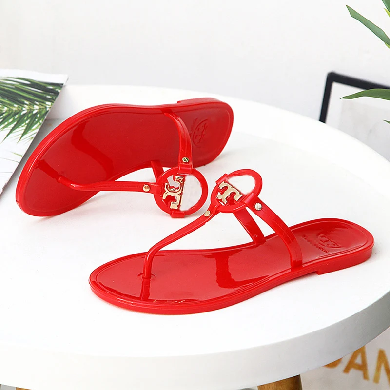 2022 New Style Crystal Summer Jelly Shoes Woman Home Slippers Custom Fashion Designer Flip Flops Slides