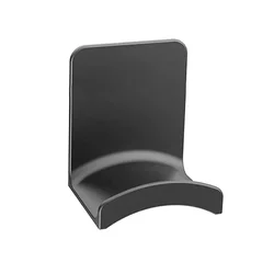Sleek Adhesive Headphone Stand - Under Desk Wall Mount Hanger for Gaming Headset Storage (Black)