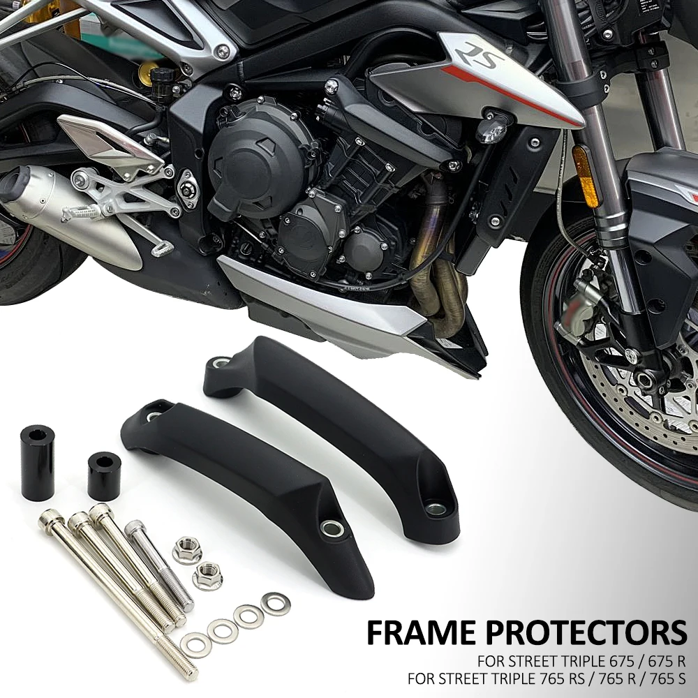

New For STREET TRIPLE 675 675R Crash Pads Frame Sliders Crash Falling Protector Fit For Street Triple 765RS 765S 765R 765 R S RS