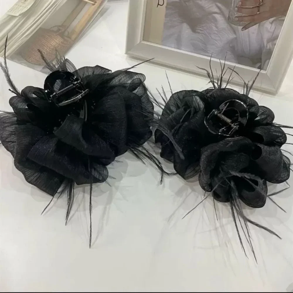 Elegant Black Starry Cloud Rhinestone Hair Claw Clip Double Bow  Accessories for Women Barrettes&Hair Gifts Wedding 헤어액세사리