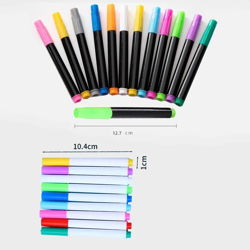 【Storewide Sale】 LED Luminous Blackboard Pen 12-color Erasable Liquid Colored Pen Drawing Board Whiteboard Chalkboard Pen Color Highlighter Erase.