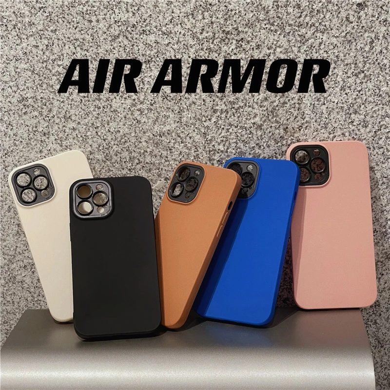 leather iphone 12 mini case Luxury Shockproof Air Armor Phone Case For iPhone 13 12 11 Pro Max Mini XR XS X Matte Soft Silicone Solid Color Protection Cover iphone 12 mini  case