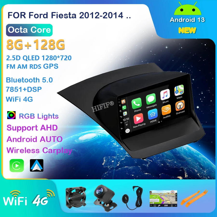2Din Autoradio Android Per Ford Fiesta 2009-2017 9 ''Lettore Video Multimediale Navigazione Gps Lettore Dvd Per Auto No 2 Lettore Video Din