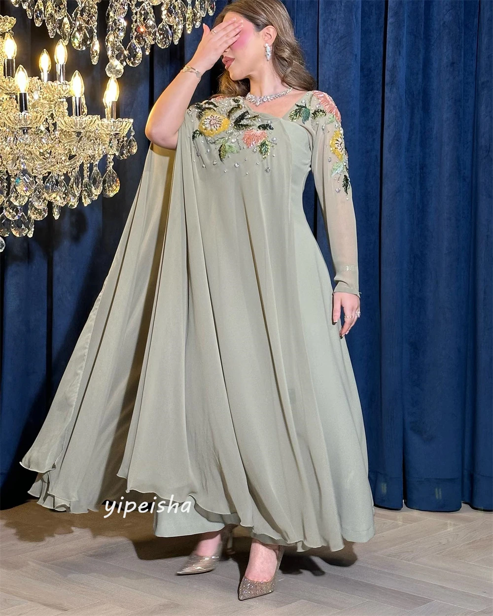 تخصيص التطريز الديكور حفل زفاف ألف خط الخامس الرقب...