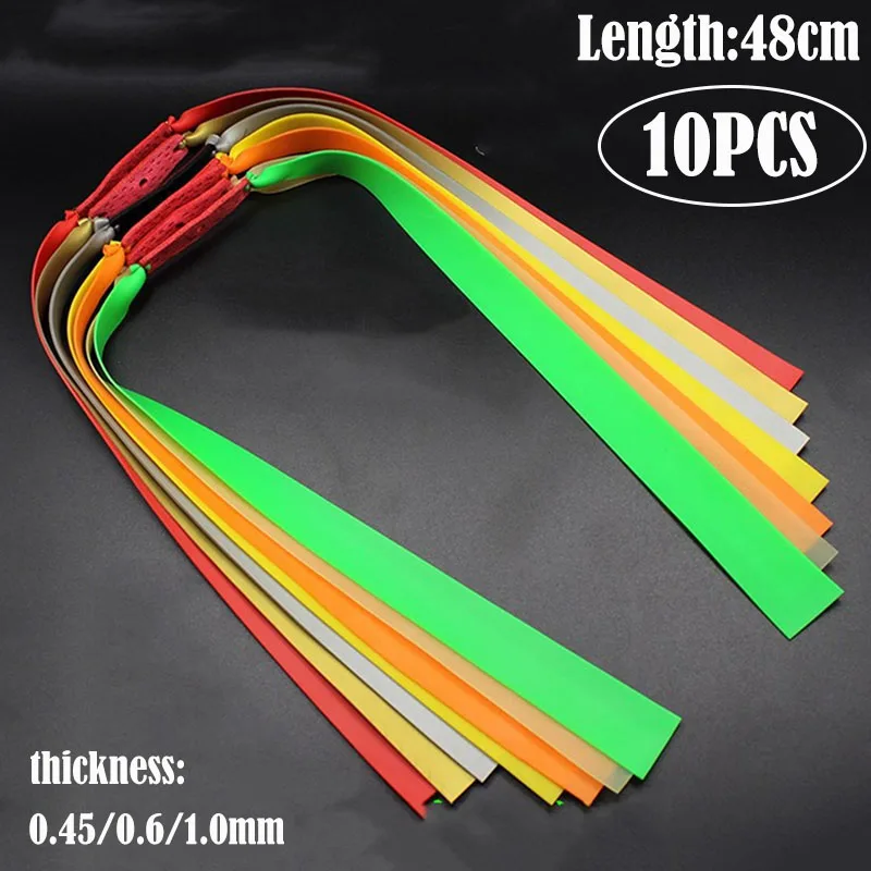 10PCS Powerful Catapult Latex Tape Flat Elastic Band Slingshot Hunting Replacement Accessory Resilient Natural Rubber Slingshot