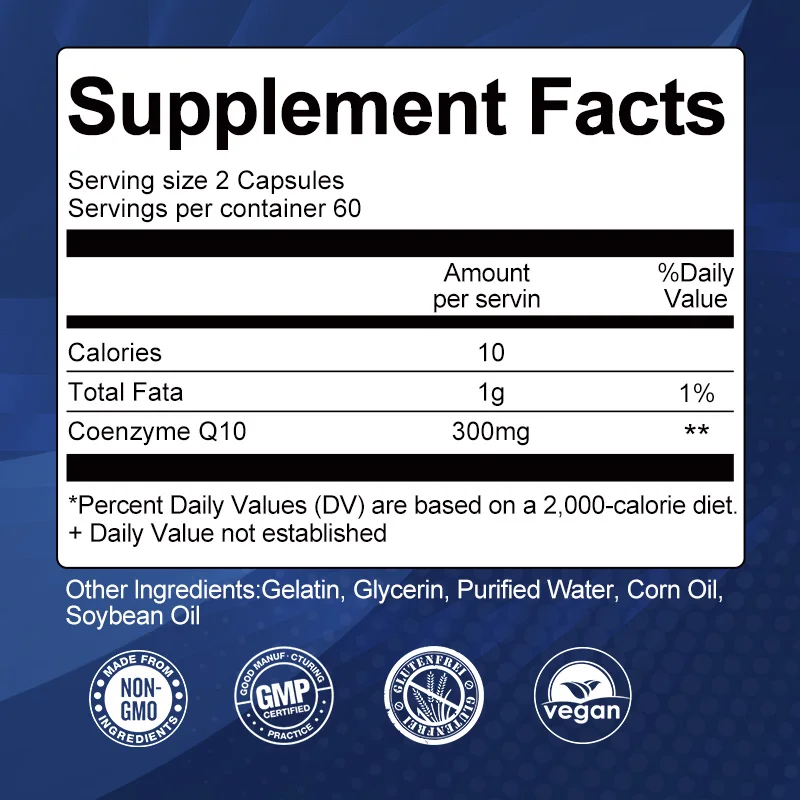 Catfit High Absorption Coenzyme Q10 Capsules Dietary Supplement Healthy Ardiovascular &Vascular Supplements COQ10