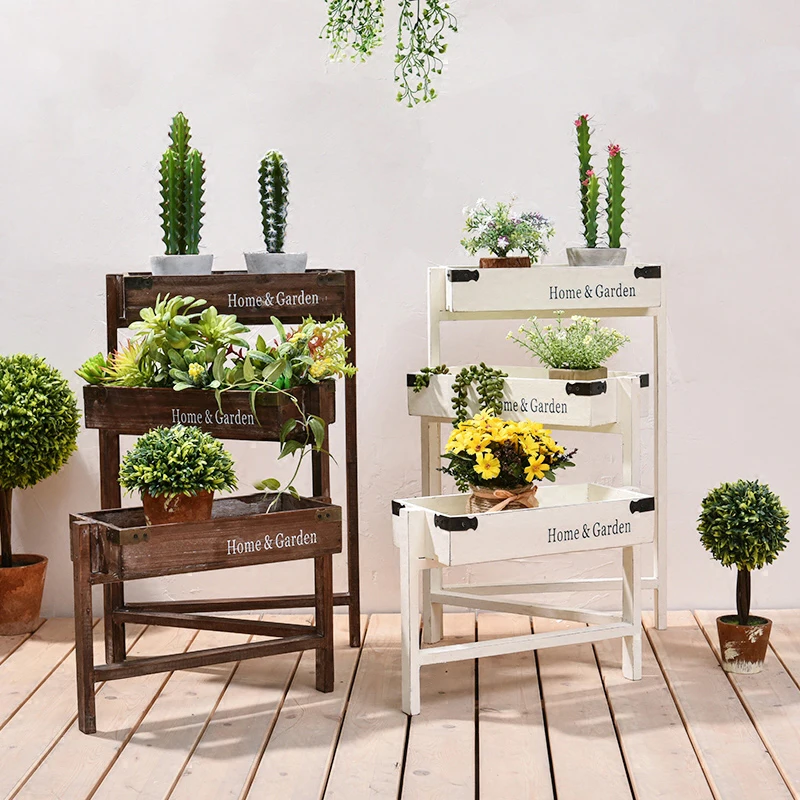 Display Organizer Plant Shelf Flowers Wooden Corner Holder Plant Stands Indoor Patio Porta Macetas Para Plantas Balcony Decor