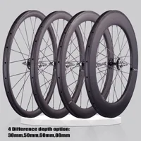 CSC 700C vélo de piste carbone roues à engrenages fixes bascule 38mm 50mm 60mm 88mm profondeur 25mm largeur pneu tubeless vélo roues 4