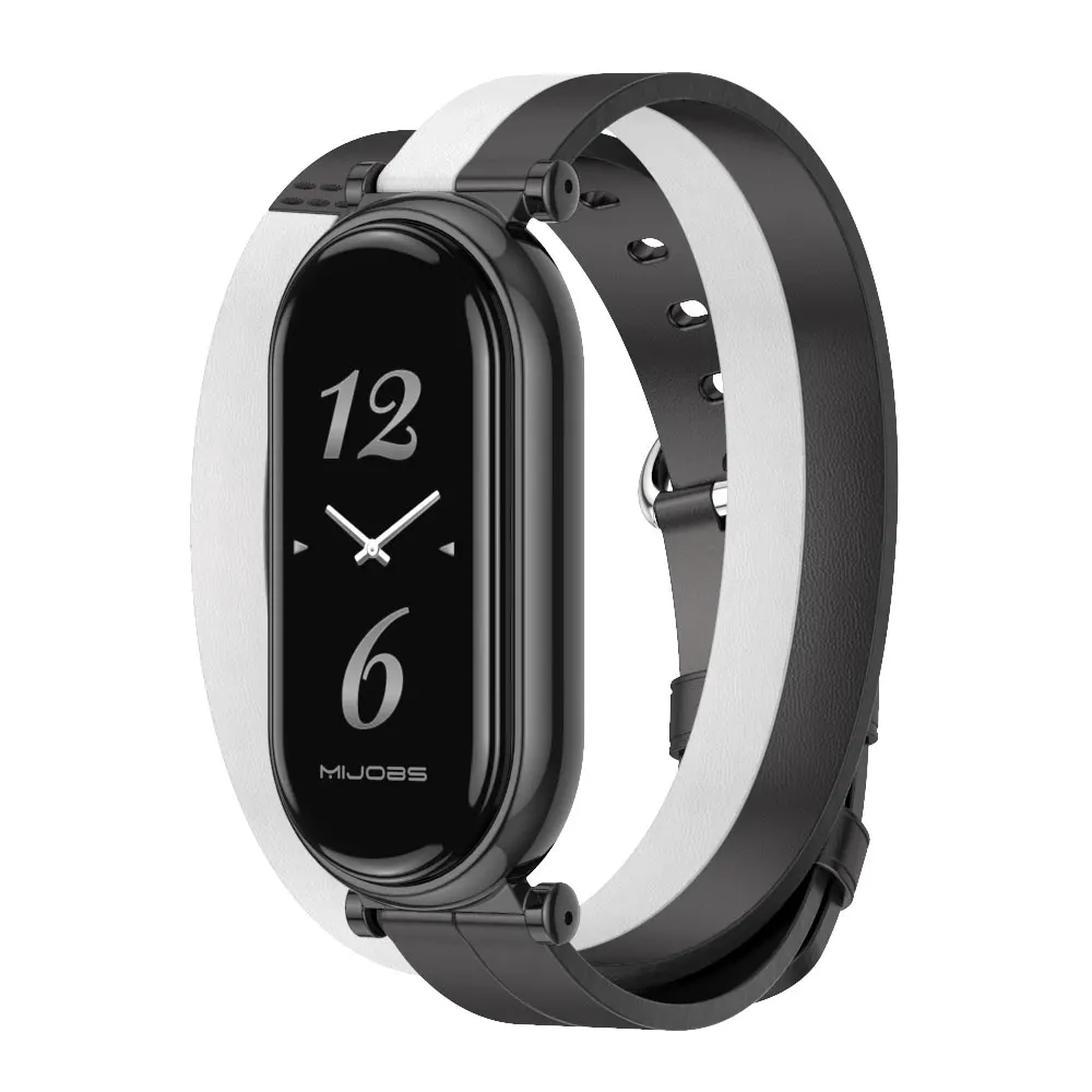 Elegant Leather Double-Loop Smart Watch Wristband Replacement Strap