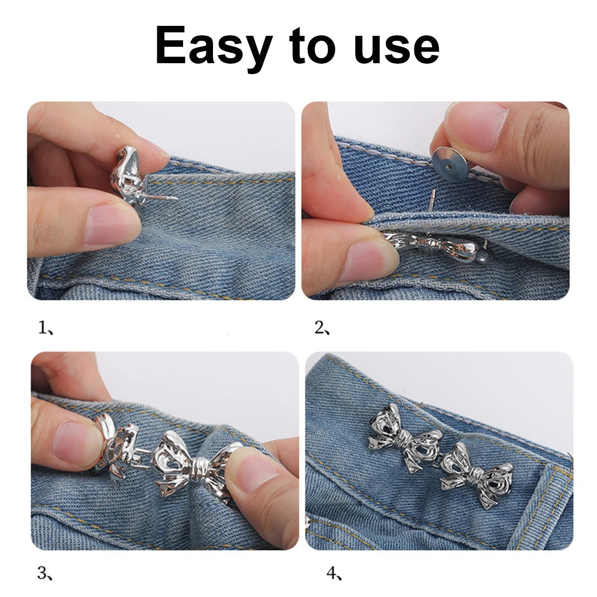 Bowknot Button Adjuster for Pants and Skirts Waist Tightener Adjustable  Waist Buckle for Jeans No Sewing Required - AliExpress