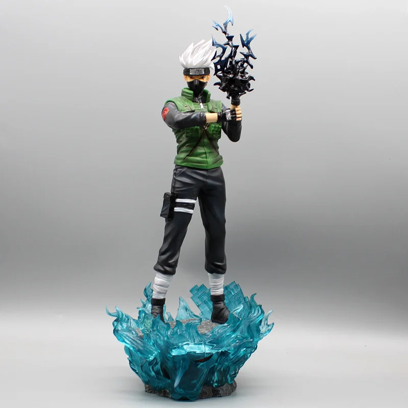 

39cm Naruto Hatake Kakashi Figure Gk Figurine with LED Light Statue PVC Anime Figures Model Decoration Doll Toys Christmas Gift
