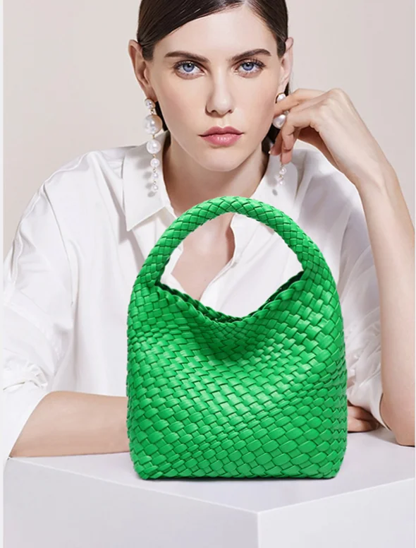 Un cestino per borse in tessuto dal design di nicchia, una borsa a tracolla monospalla alla moda e alla moda, una nuova mamma versatile estiva e_voghion.com