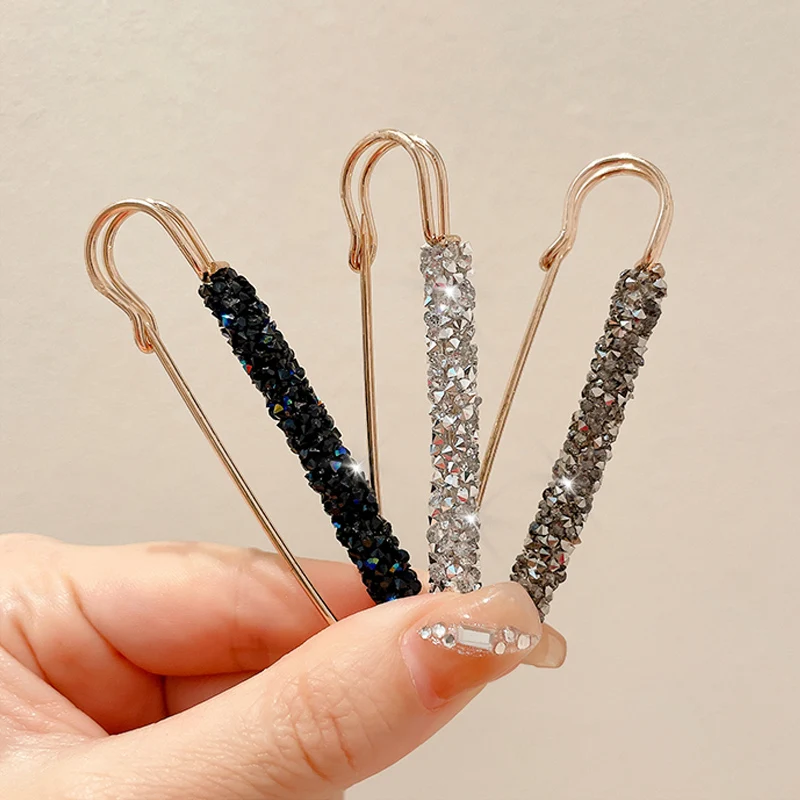 

Blue Shiny Crystal Waistband Pin Brooches Jewelry Smaller Opening Collect Waist Buckle for Women Paper Clip Accessories Gifts