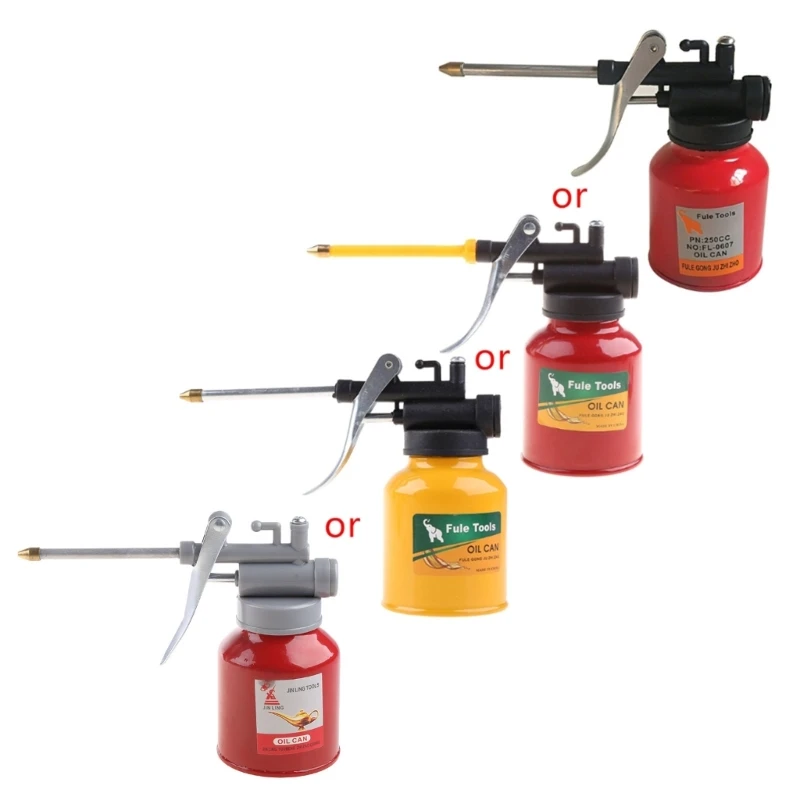Grease Gun Oil Can Oiler Lubrication Metal Plastic Machine Pot Extended Hose High Pressure Pump Grease Guns Car Repair Tool F19A