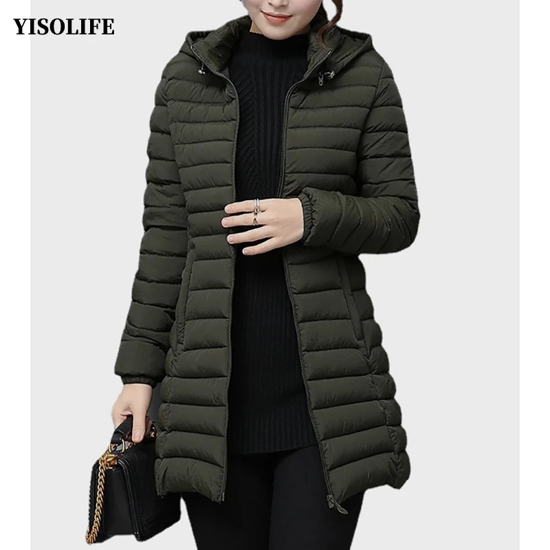 YISOLIFE Women's Lightweight Padded Jacket MidLength Winter Jackets