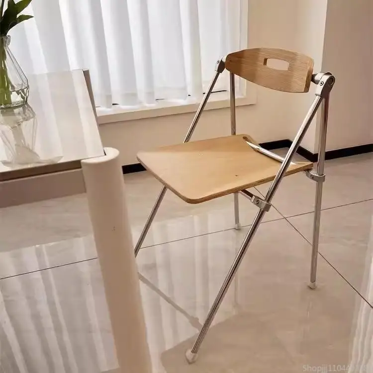 Scandi Fold Chair-Retro-Modern Collapsible Seat for Coffee Shops, Insta-Worthy Compact Dining Solution