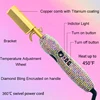 4 Piece Hair Tools Set Rhinestone Flat Iron Heating Comb Hair Blow Dryer Set Bling Hot Tools Set for Hair Stylist 4