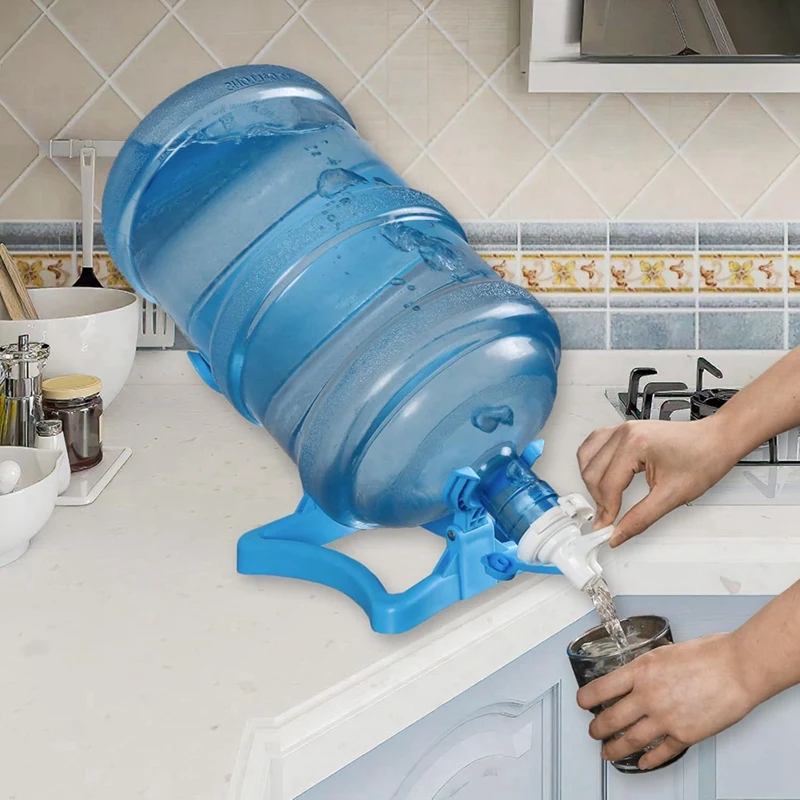 B28C-5 Gallon Water Jug Holder, Water Dispenser Stand,Non-Slip Dispenser Countertop With 2 Valves