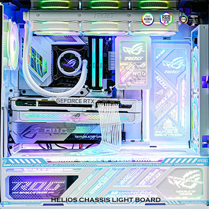 Espelho Rgb Case Placa de Luz Painel Backplate em para Rog Strix Helios Gx601 Mod Gamer Gamer Desktop Decoração do Computador - Imagem 2
