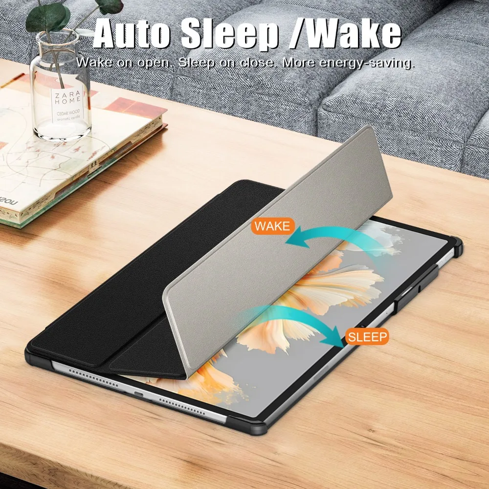 Enhanced Tri-Fold Tablet Cover with Auto Wake Function